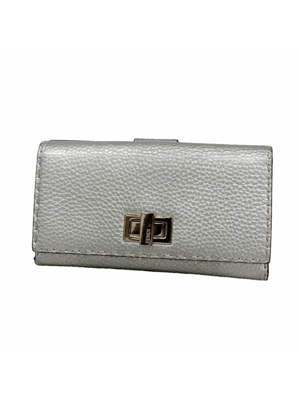 Fendi Wallet Selleria Leather Silver